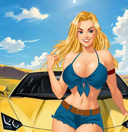 How to draw a glamorous young sexy girl beside supercar in just 10 easy steps