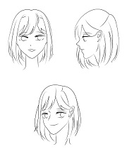 How to draw anime girl face - step by step